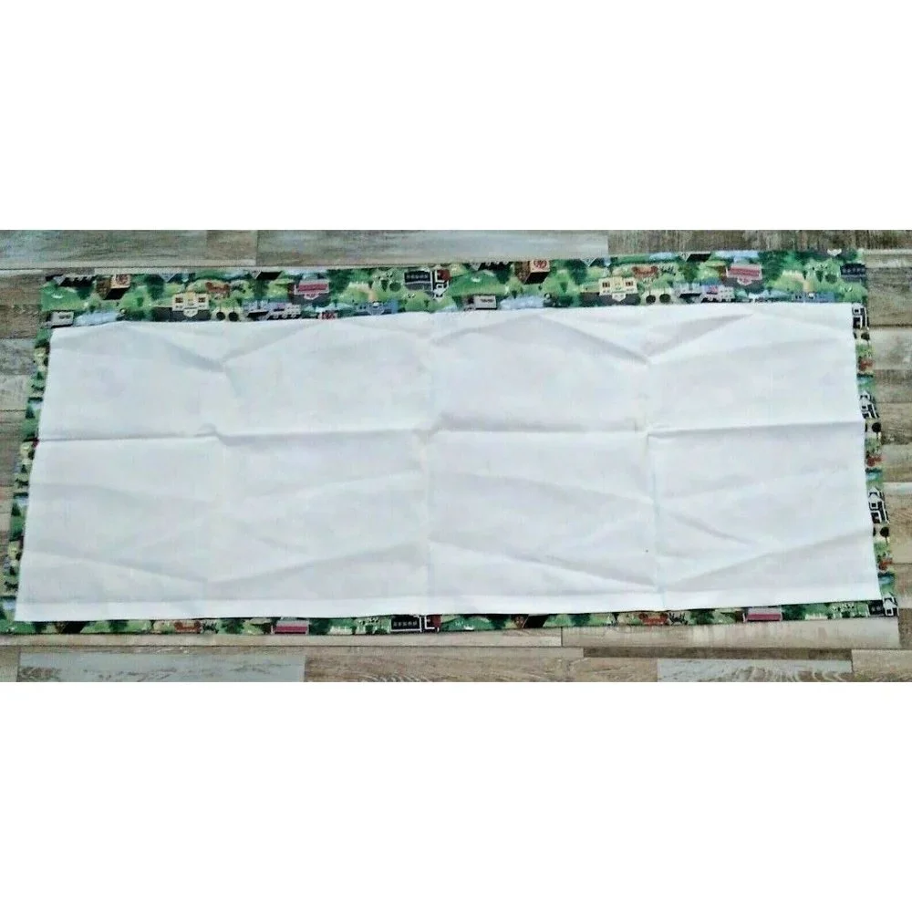 Farmhouse Village Country Town Scene Curtain Valance Light Blocking 24 X 52